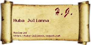 Huba Julianna névjegykártya